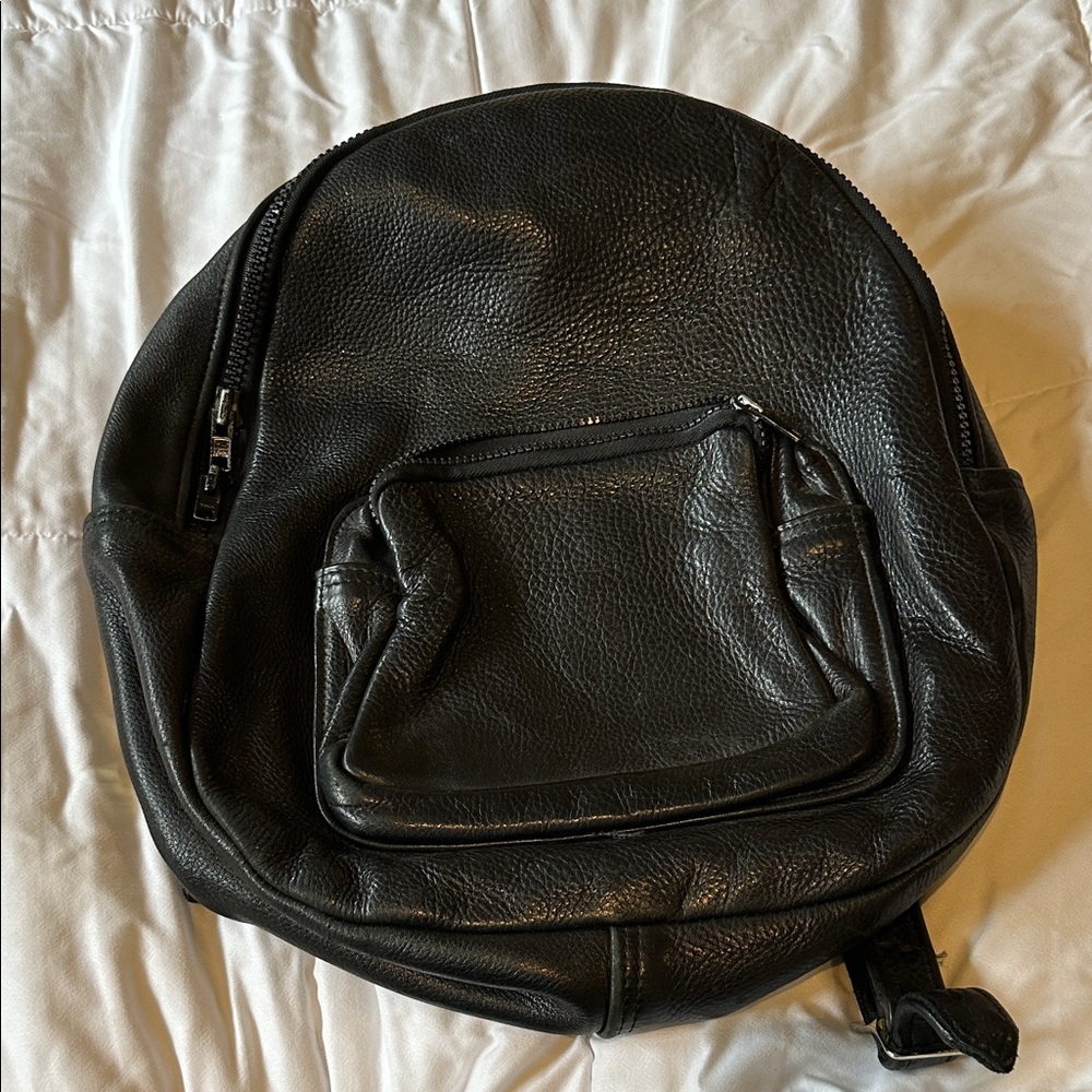 Black Leather Backpack